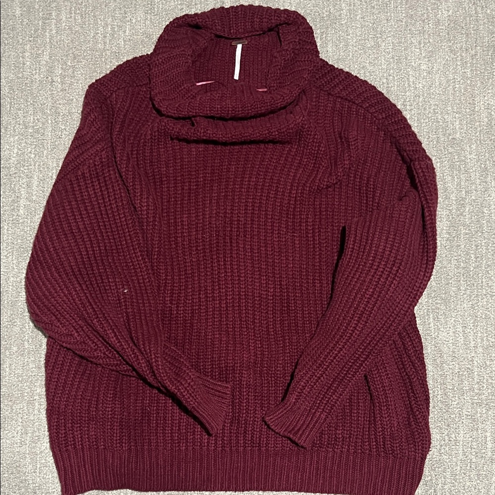 Free People Maroon Knit Sweater